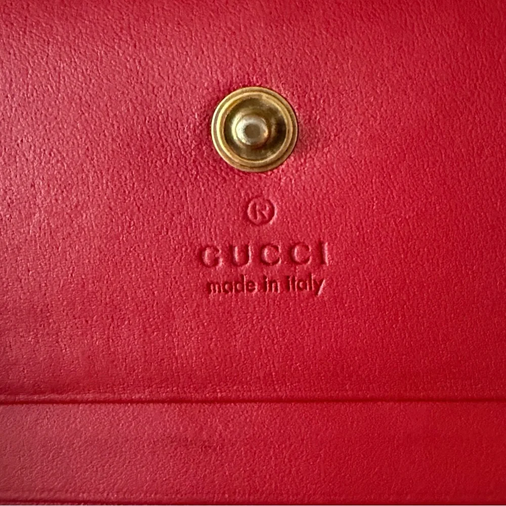🍒 Gucci GG Supreme Cherry Crystal Compact Wallet - Picture 11 of 13